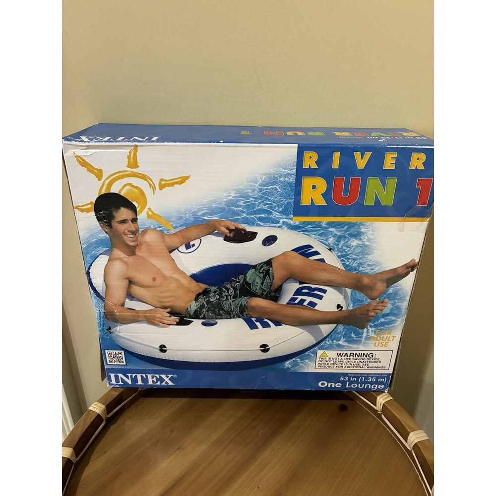 New 2011 Intex River Run 1 Lounge Floating Tube Cup Holders Handles Adult NEW